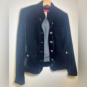 Anne Klein 100% Silk Lining Black Velvet Jacket Vintage Nordstroms Collection